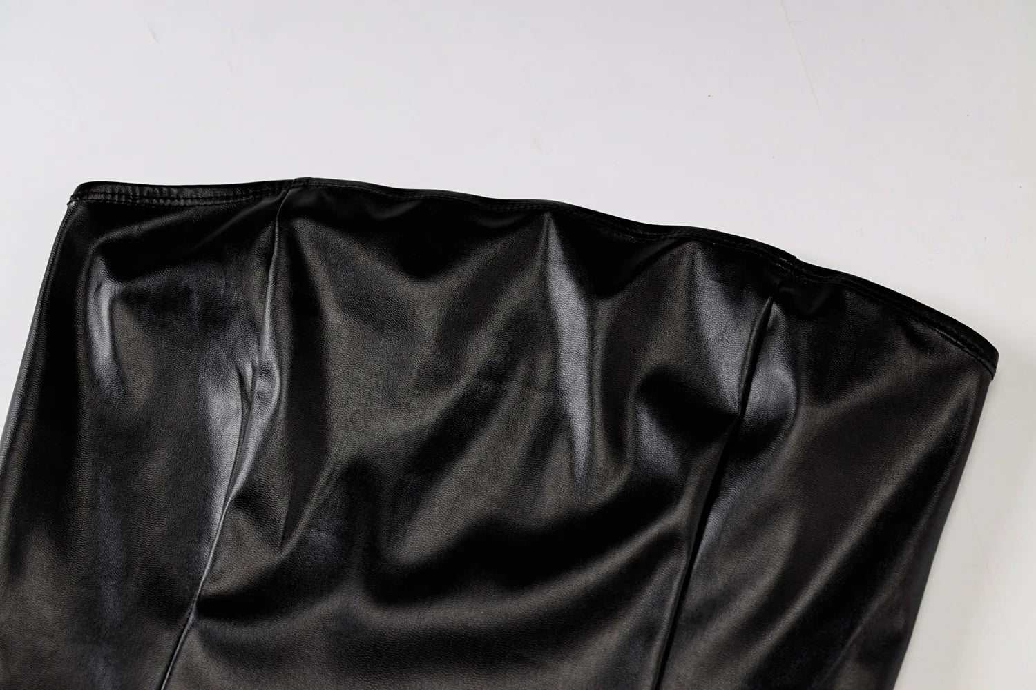 Women Summer Sexy Party Strapless Boon Pu Leatdycher Slim Package Hip Black Mini Dress Sundress Female Clothing