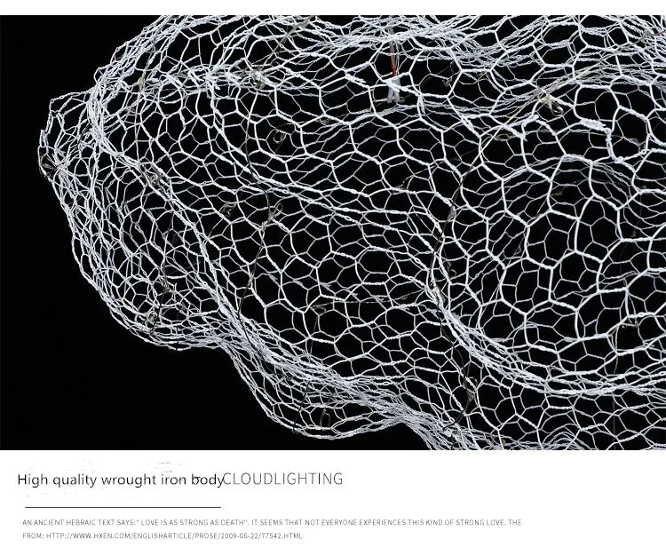 Art Decor Hollow Cloud Pendant Lights For Living Room Bedroom Staircase Danish Design Lamp Industrial Loft Firefly Chandelier