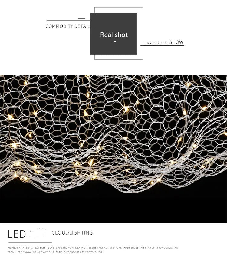 Art Decor Hollow Cloud Pendant Lights For Living Room Bedroom Staircase Danish Design Lamp Industrial Loft Firefly Chandelier