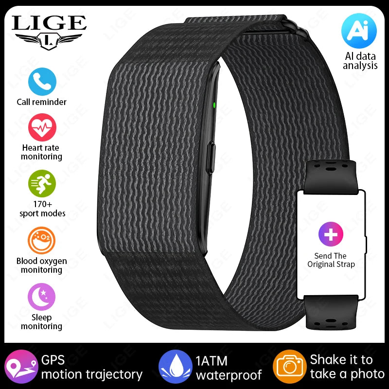 LIGE No Screen Smart Watch Woman Sports Outdoors Fitness Heart Rate Monitor 1ATM Waterproof New Smartwatch For Andrio IOS 2025