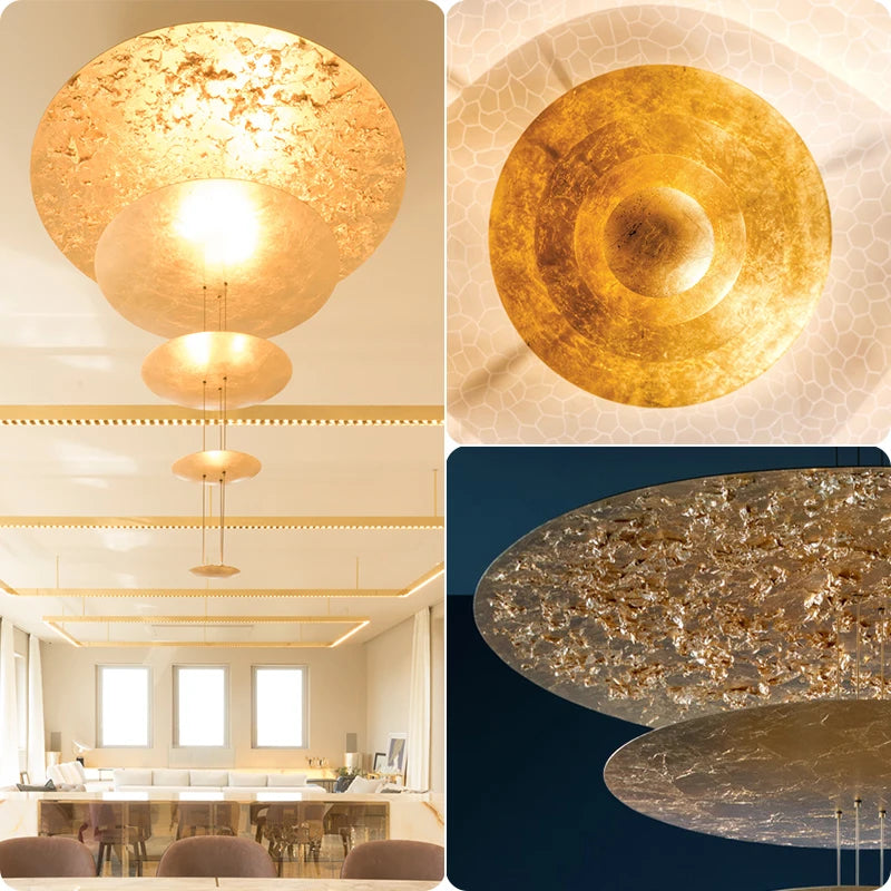 Machine Dela Luce Pendant Lamp Luxury Gold Ceiling Chandelier For Villa Living Room Restaurant LED Dining Room Disc Chandelier