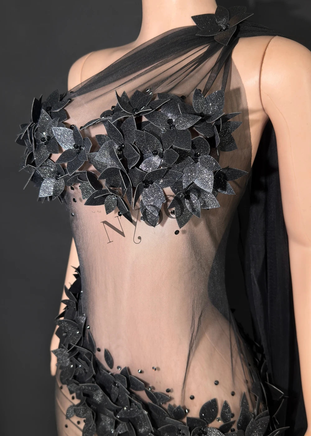 Sexy Sheer Tail Long Dress for Women Elegant Wedding Evening Prom Birthday Dress Photography Dress Singer Show Stage Wear