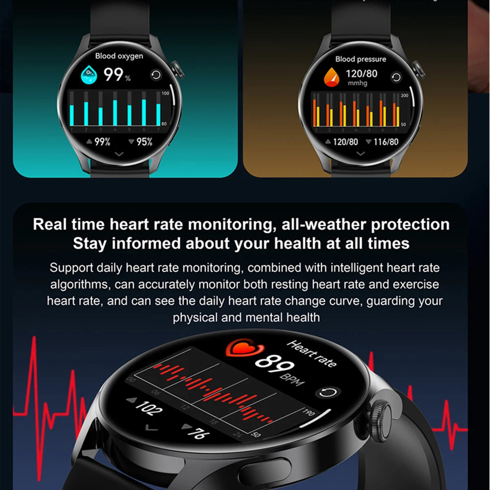 New Smartwatch For Huawei Men Women Sports NFC Bluetooth Talk Waterproof Health Heart Rate Weather Music Playback Smartwatch