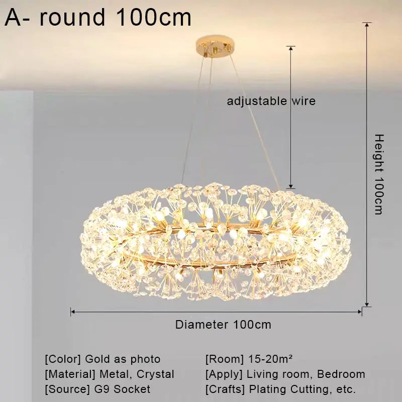 Modern Crystal Led Ceiling Pendant Lamps Home Decoration Hanging Light Fixture Dining Room Bedroom Living Room Chandelier Lustre