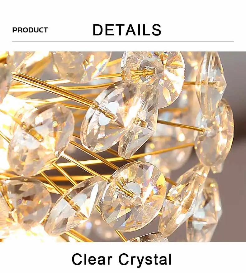 Modern Crystal Led Ceiling Pendant Lamps Home Decoration Hanging Light Fixture Dining Room Bedroom Living Room Chandelier Lustre