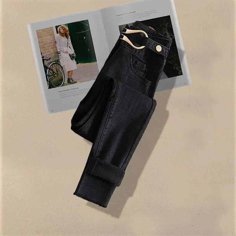 Women Spring/Summer New Matching Set 2026 Korean Elegant Striped Shirt Top+Jeans Two Piece Female Loose Blouse Denim Pants Suit