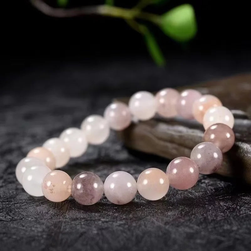 Natural Stone Round Beads Bracelet Rose Quartz Chakra Healing Crystal Elastic Stretch Bangle For Women Men Jewelry Gift
