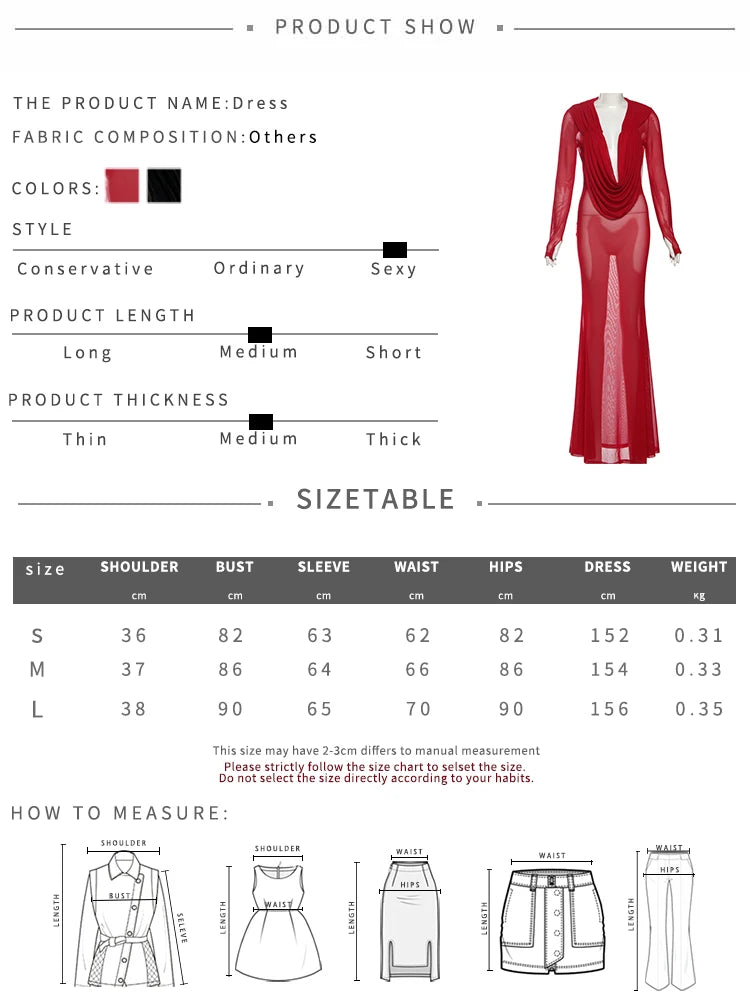 Nibber Sexy Swinging Collar Maxi Dress Women Patchwork See Through Full Sleeve Midnight Party Skinny Coquett Wild Vestidos