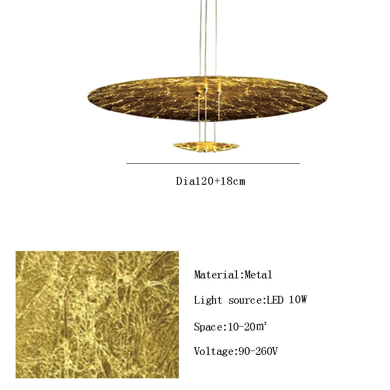 Machine Dela Luce Pendant Lamp Luxury Gold Ceiling Chandelier For Villa Living Room Restaurant LED Dining Room Disc Chandelier