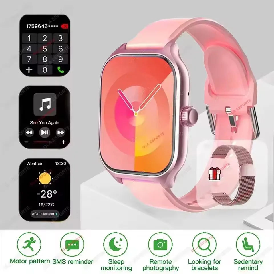Women SmartWatch Men 2.01 Amoled Phone Call Diy Watch Face Sport Fitness Tracker Heart Rate Smart Watch Waterproof