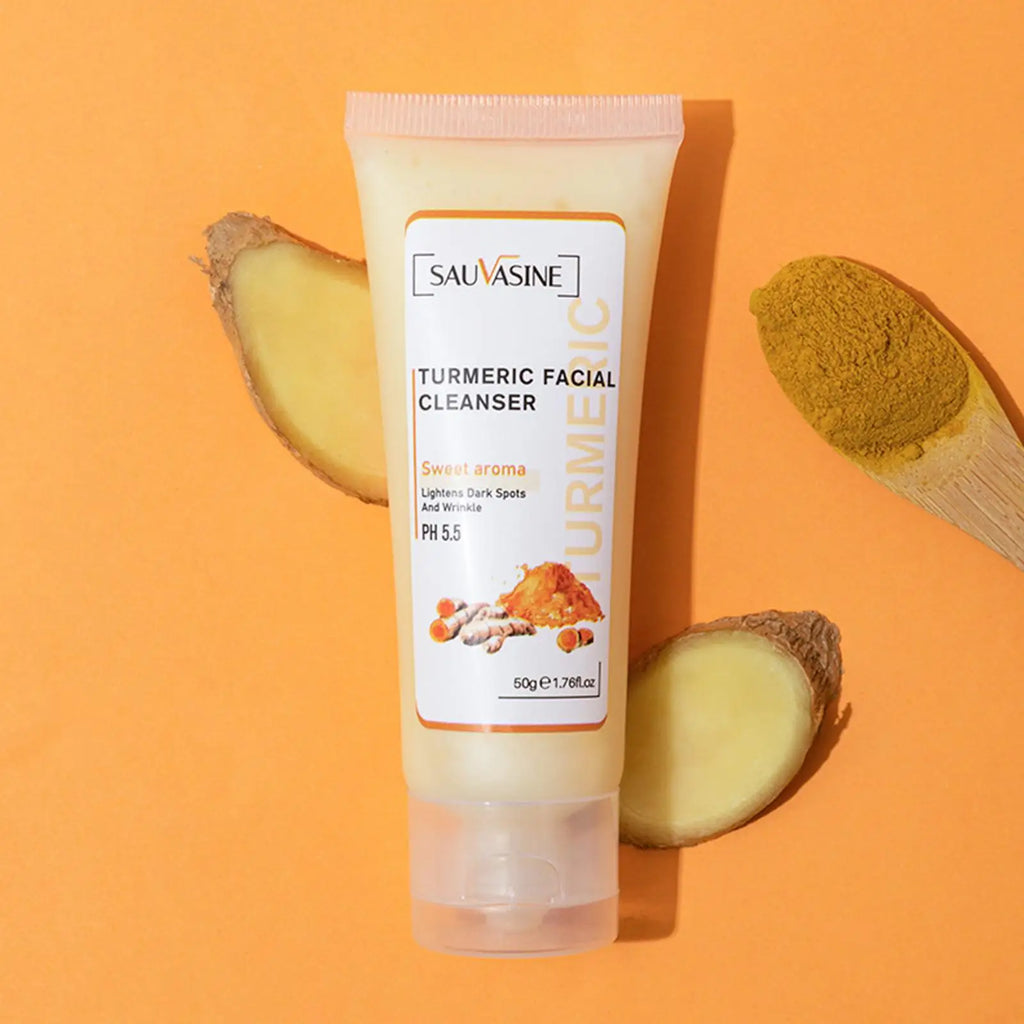 5 Piece Set Turmeric Facial Care Acne Cleansing Cream,Anti-Aging Serum,Dark spot Moisturizer Fade Spots for Radiant Skin Care