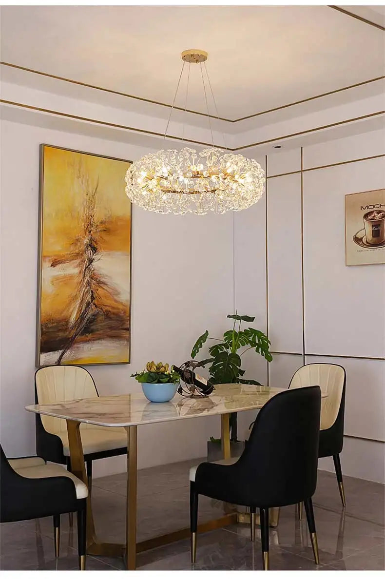 Modern Crystal Led Ceiling Pendant Lamps Home Decoration Hanging Light Fixture Dining Room Bedroom Living Room Chandelier Lustre
