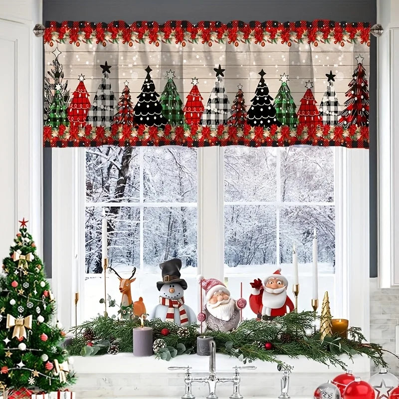 1Pcs Holiday Christmas Curtain Shading Perfect for Winter and Holiday Decor Kitchen Living Room 2026 Themed Christmas Decor