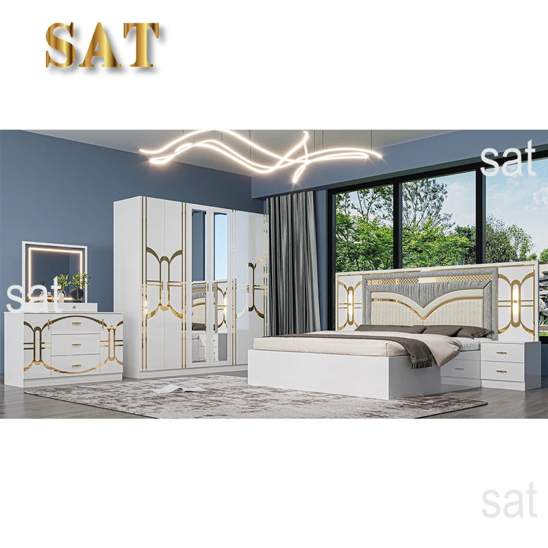 Simple Modern King Room Full Set Home Du Luxury Wood Frame Bedroom Furniture Set