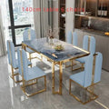 Unique Luxury Table Chairs Modern Legs Metal Design Rectangular Dining Table Space Saving Nordic Mesa De Comedor Funiture