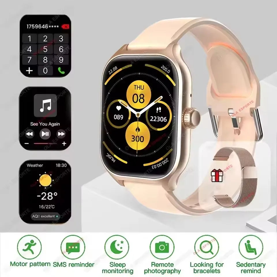 Women SmartWatch Men 2.01 Amoled Phone Call Diy Watch Face Sport Fitness Tracker Heart Rate Smart Watch Waterproof