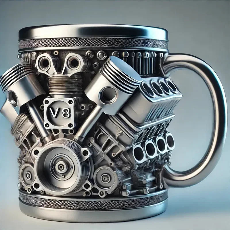 Creative Engines Stainless Steel Cup Mechanical V8/V6 Engine Mug Coffee Beer Funny Drinking Office Cup Car Enthusiasts As A Gift