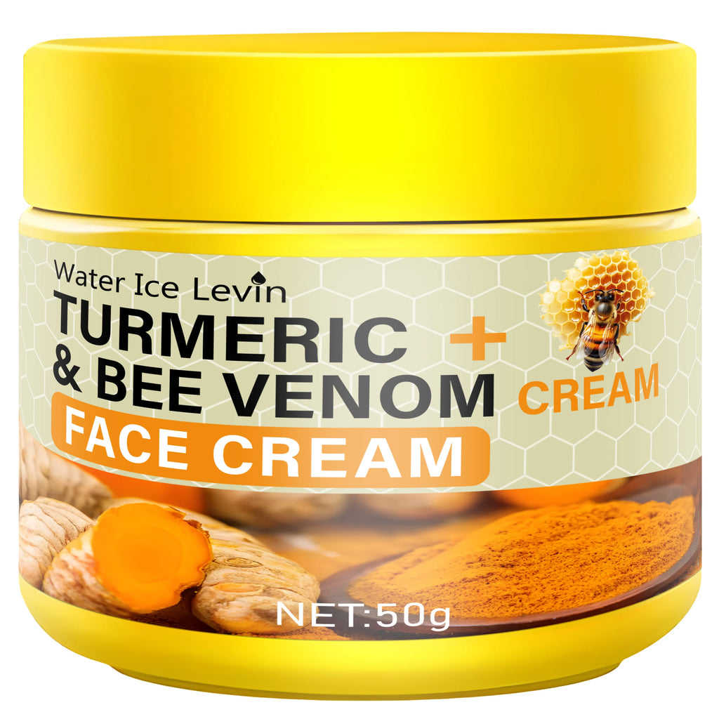 Turmeric & Bee Venom Cream Contains Collagen and Bee Venom Facial Care Moisturizing Cream Deeply Nourishes, Suitable for Dry, Rough and Skin