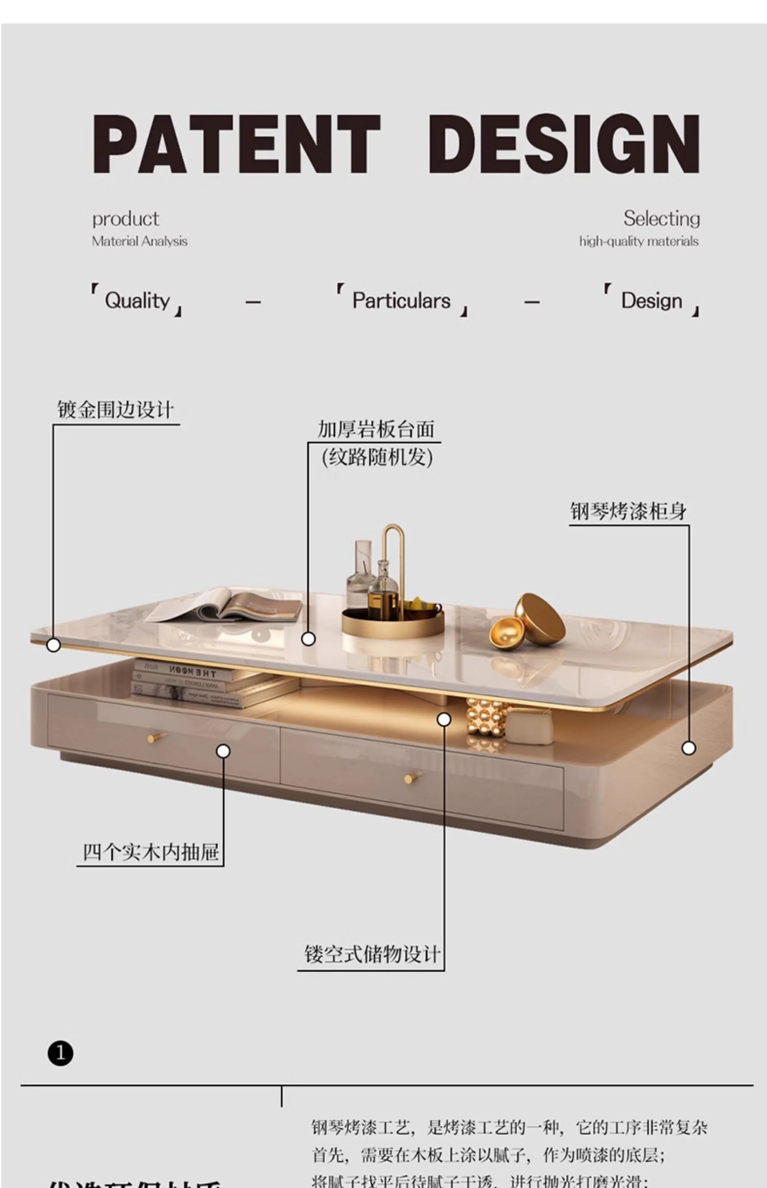 Italian Designer Aesthetic Coffee Table Modern Drawer Unique Luxury Coffee Table Living Room Stolik Kawowy Salon Furniture Home
