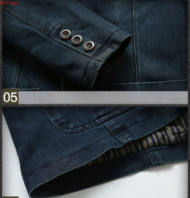 2026 New Men's Army Green Long-sleeve Suit Jacket, Blue Denim Coats, Black and Khaki Blazers, New 2026.