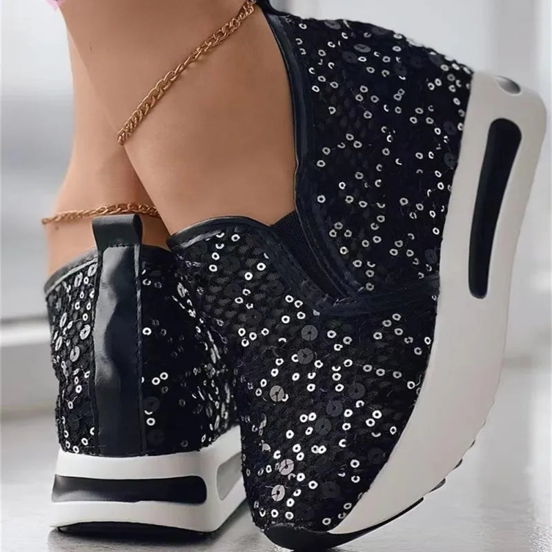 Lace Flats Platform Women Sport Shoes Mesh Breathable Sneakers  Summer New Casual Sandals Running Beach Rocking Dance Shoes