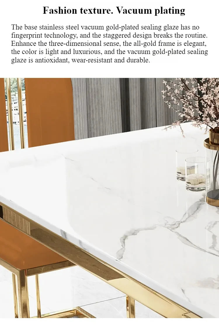 Unique Luxury Table Chairs Modern Legs Metal Design Rectangular Dining Table Space Saving Nordic Mesa De Comedor Funiture