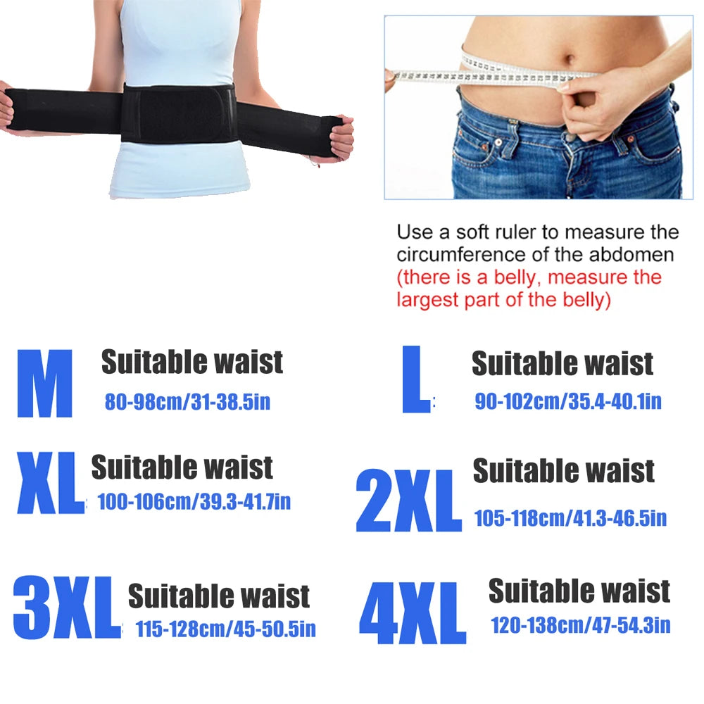 1PCS Adjustable Heating Lower Back Brace Support Belt with Magnetic Therapy for Pain Relief – Heated Lumbar Waist Wrap