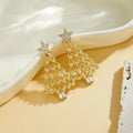 Christmas Series Simple Advanced Rotating Christmas Tree Star Pendant Earrings Women's Creative Personalized Girl Gifts