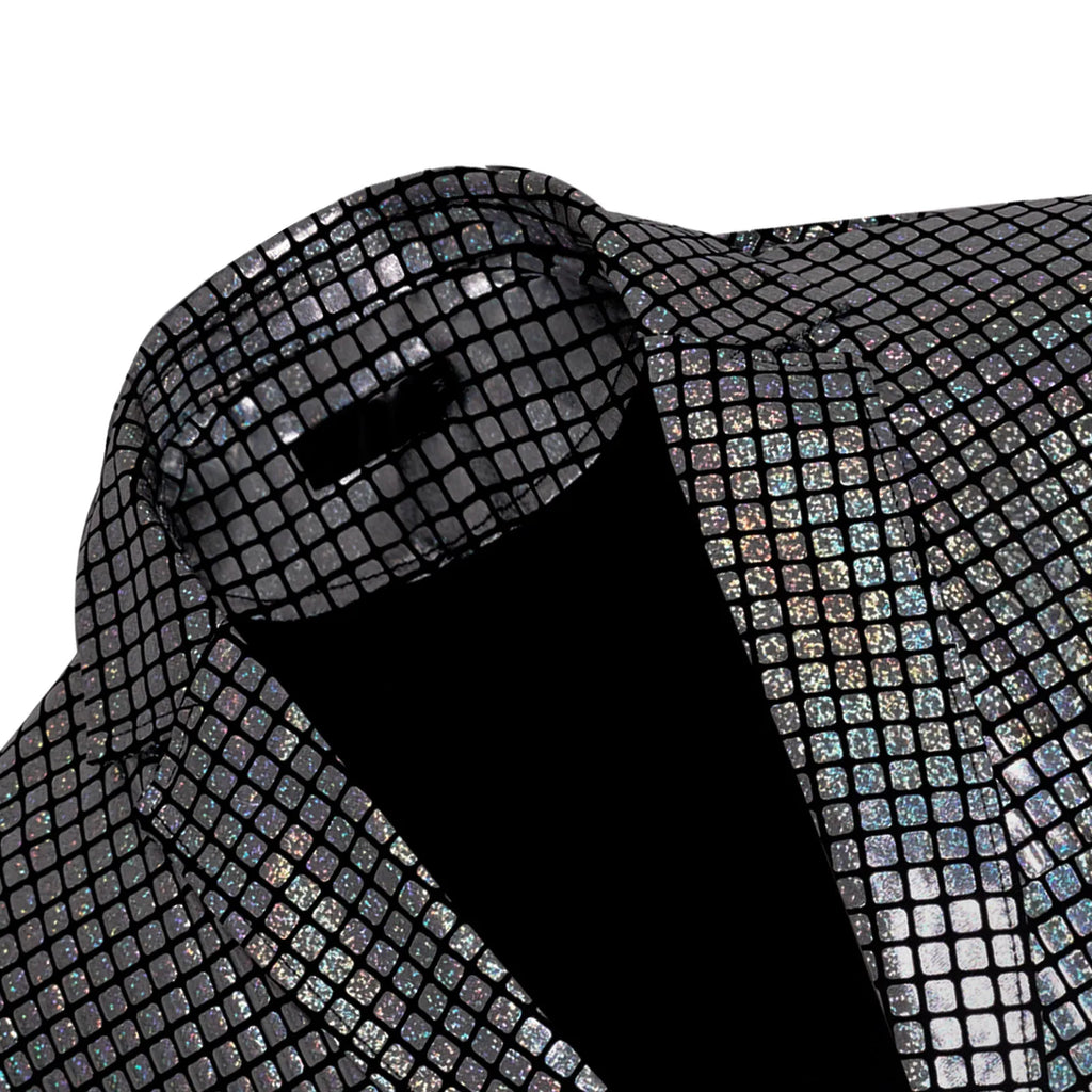 Men's New Cool Performance Set, Sequin Gold Stamping Business Casual Two-piece, One-row Two-button Slim-fit Blazer + Trousers