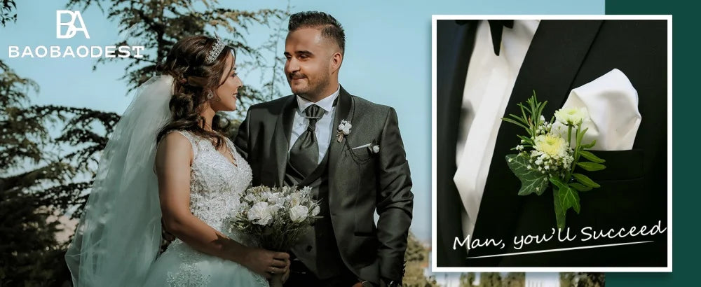 Men's slim fit suit 3-piece set, double breasted ball tailcoat, formal casual jacket, vest, pants