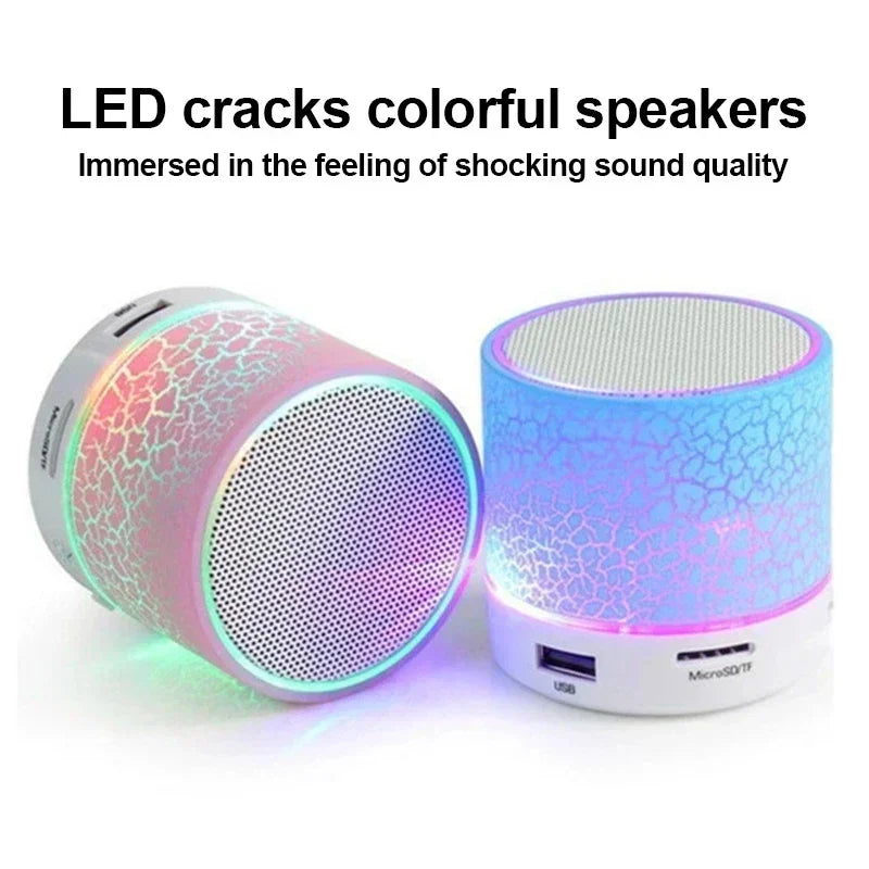 Mini Bluetooth Speaker Wireless Loudspeaker Crack LED SD Card USB Subwoofer Portable MP3 Music Sound Column for PC Mobile Phone