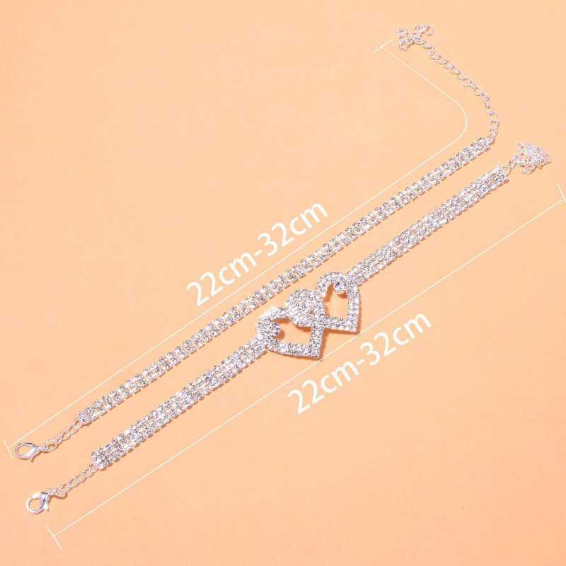 Beautiful Dazzling Cubic Zirconia Chain Anklet for Women Fashion Silver Color Ankle Bracelet Barefoot Sandals Foot Jewelry, match women's dress