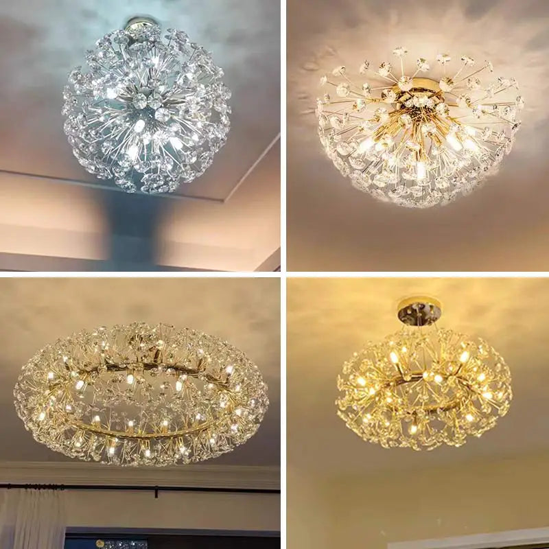 Modern Crystal Led Ceiling Pendant Lamps Home Decoration Hanging Light Fixture Dining Room Bedroom Living Room Chandelier Lustre