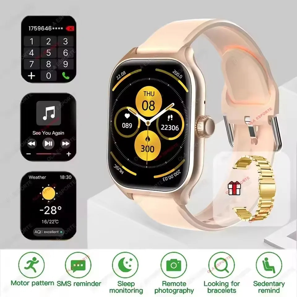 Women SmartWatch Men 2.01 Amoled Phone Call Diy Watch Face Sport Fitness Tracker Heart Rate Smart Watch Waterproof