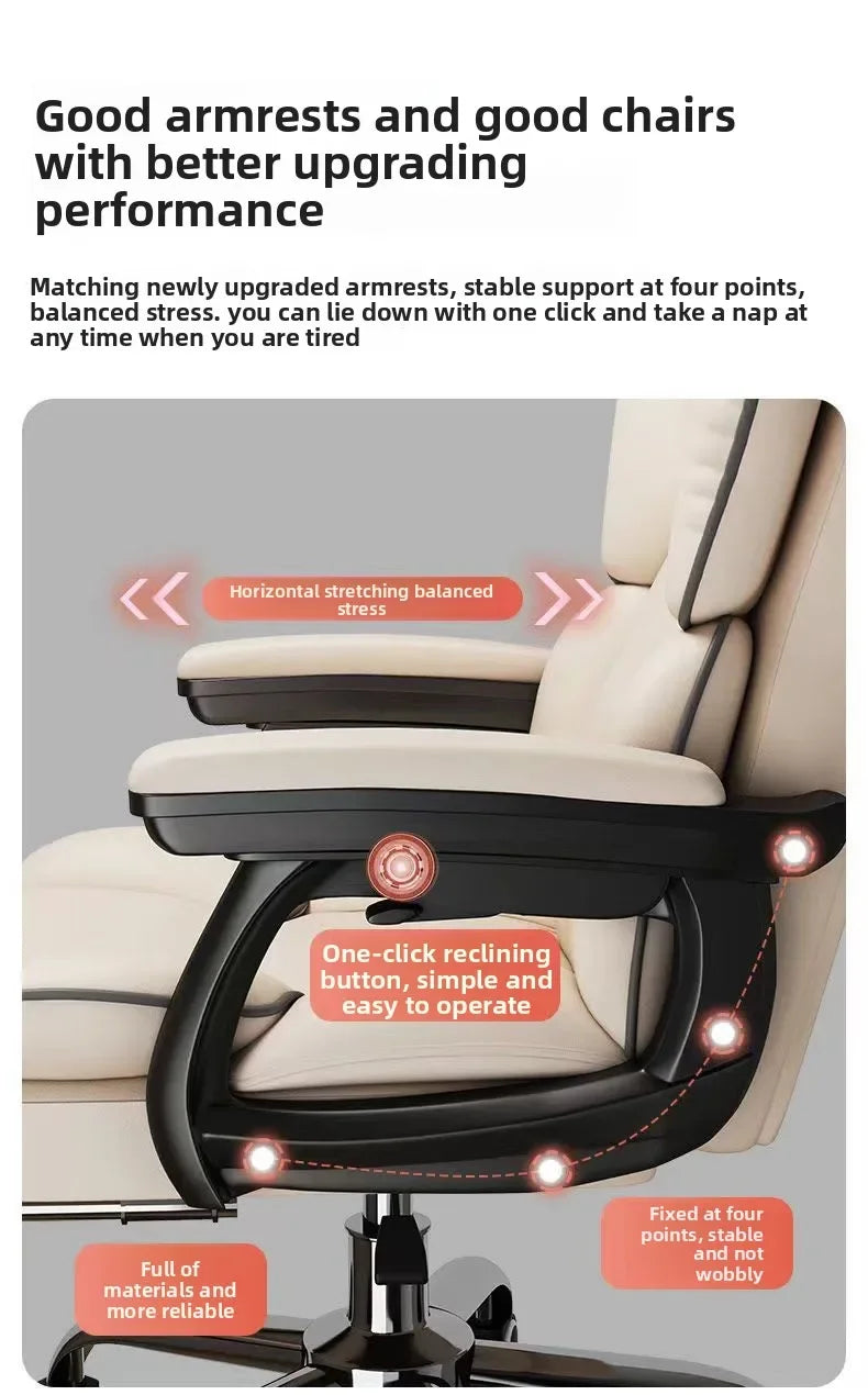 Computer Chair Reclining Comfortable Sedentary Gaming Chair Backrest Sofa Chair Desk Dormitory Live Study Swivel Chair Furniture