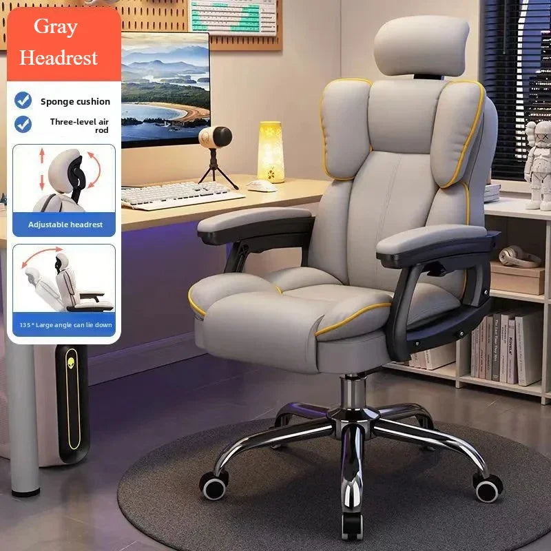 Computer Chair Reclining Comfortable Sedentary Gaming Chair Backrest Sofa Chair Desk Dormitory Live Study Swivel Chair Furniture