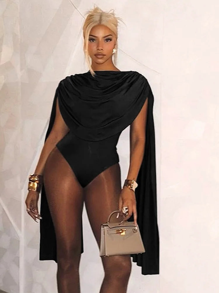 BOOFEENAA Cowl Neck Sleeveless Bodysuit Tops Spring 2025 Women Sexy Clothing Brown One Pieces Club Outfit C85-CZ24, dress