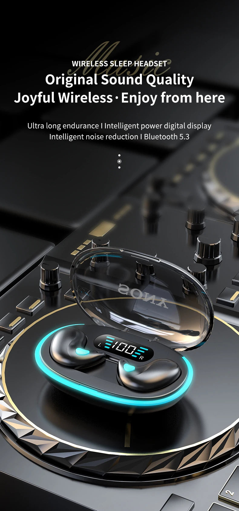 Original SONY X55 Wireless Sleep Earphone Noise Reduction Invisible Earphone Sleeping Headset Bluetooth Sport Headphones Earbuds