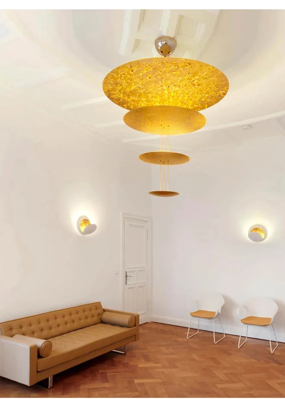 Machine Dela Luce Pendant Lamp Luxury Gold Ceiling Chandelier For Villa Living Room Restaurant LED Dining Room Disc Chandelier