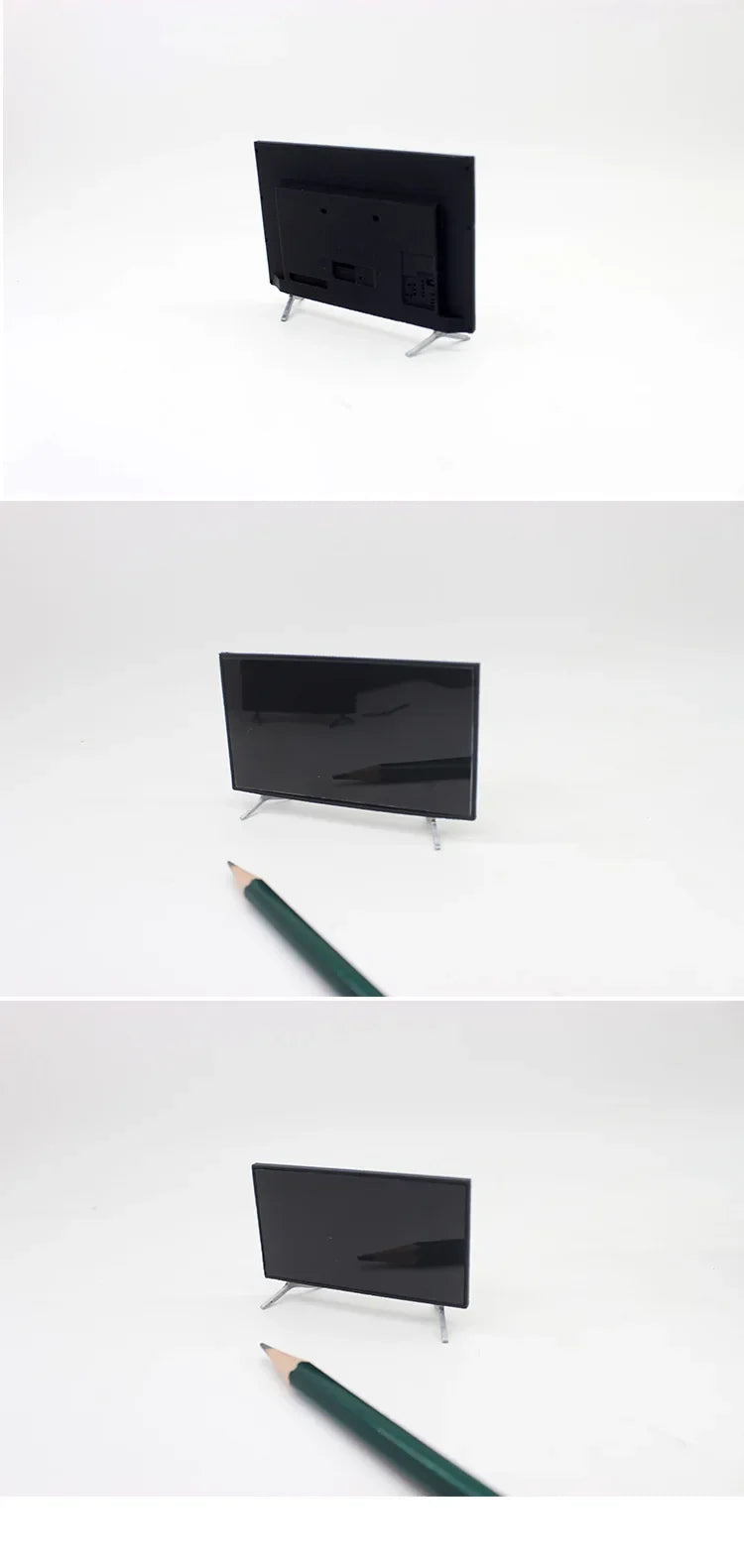 1/12 Dollhouse Mini TV with Stand  TV Scale Miniature Model Home Decor Decoration Toys Gift Doll House Accessories Crafts