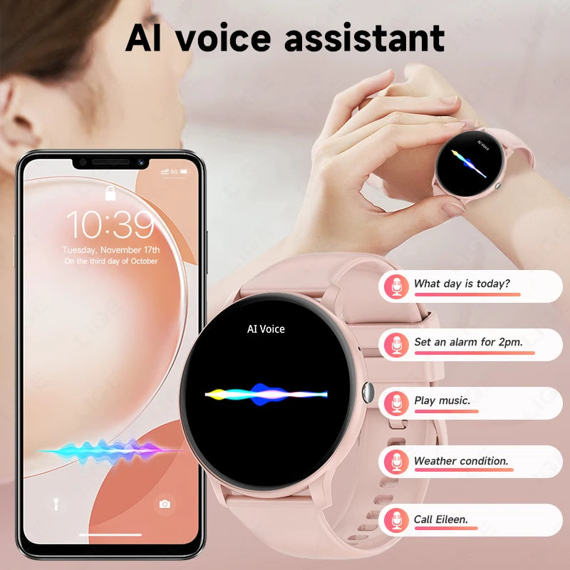 LIGE Smart Watch Women Men Bluetooth Call Sports Fitness Watches Heart Rate Health Monitor Smartwatch Ladies For Android iOS New