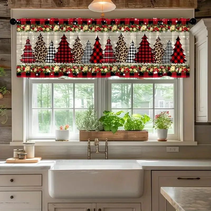 1Pcs Holiday Christmas Curtain Shading Perfect for Winter and Holiday Decor Kitchen Living Room 2026 Themed Christmas Decor