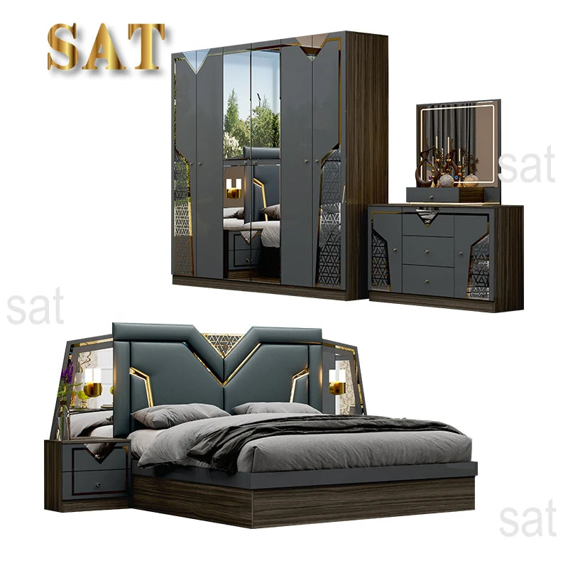 Sofa Modern Deluxe Bed King Wooden Furniture Bedroom Set
