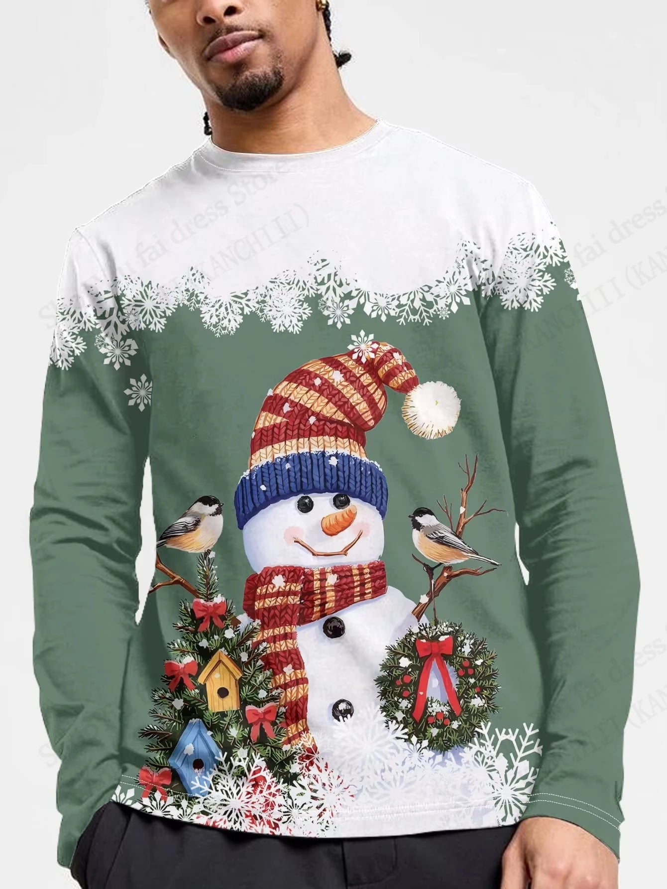 Merry Christmas Santa Claus 3d Print Graphic T-shirt Men Women Fashion Long Sleeve T-shirts Christmas Tree Tops Tees Gift New