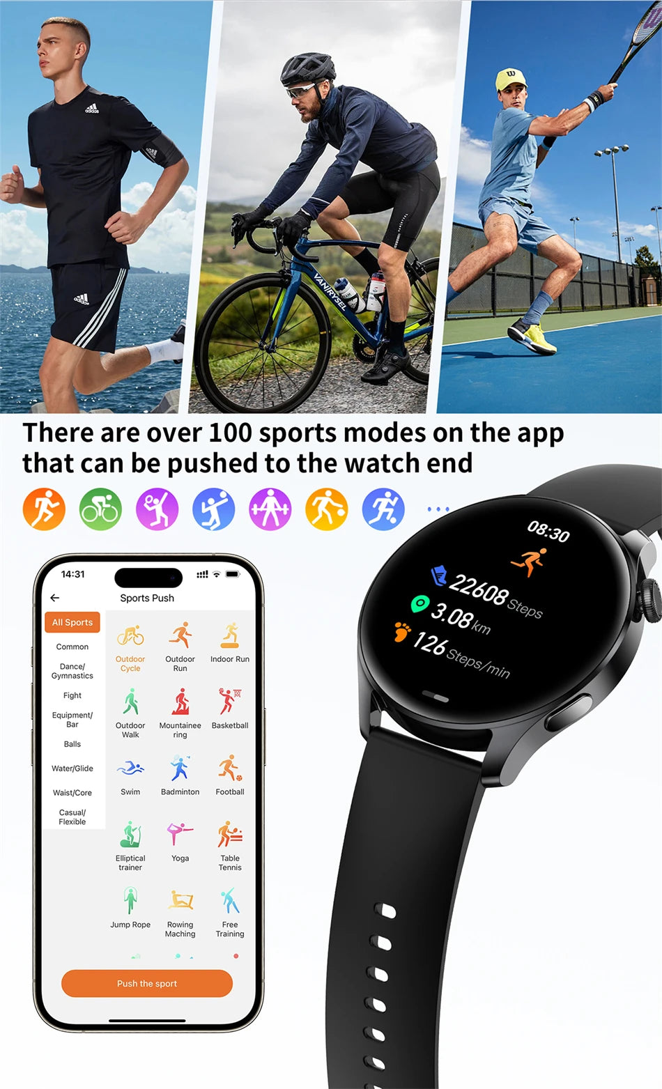 New Smartwatch For Huawei Men Women Sports NFC Bluetooth Talk Waterproof Health Heart Rate Weather Music Playback Smartwatch