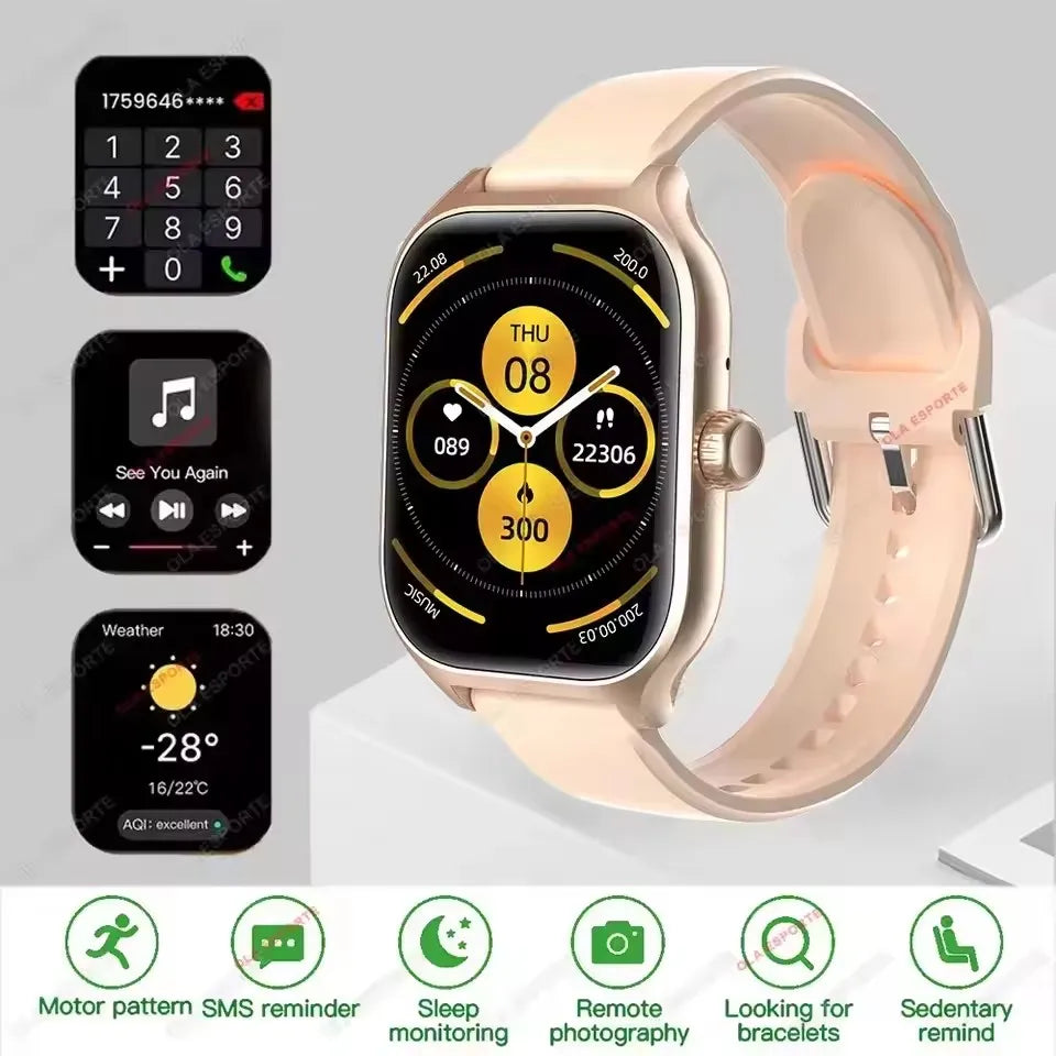 Women SmartWatch Men 2.01 Amoled Phone Call Diy Watch Face Sport Fitness Tracker Heart Rate Smart Watch Waterproof