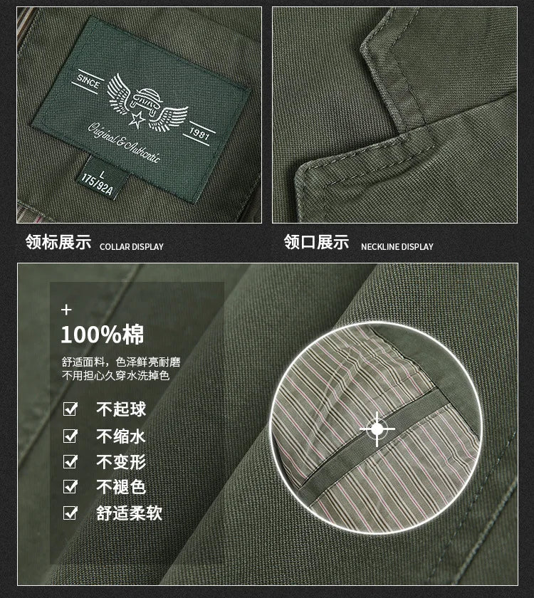 2026 New Men's Army Green Long-sleeve Suit Jacket, Blue Denim Coats, Black and Khaki Blazers, New 2026.