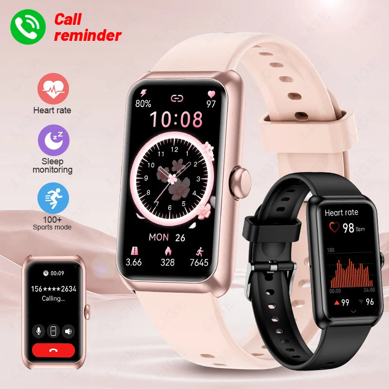 LIGE 1.47" Sports Band Fitness Tracker Watches for Women Men with Heart Rate Sleep Monitor IP68 Waterproof Pedometer Smart Watch