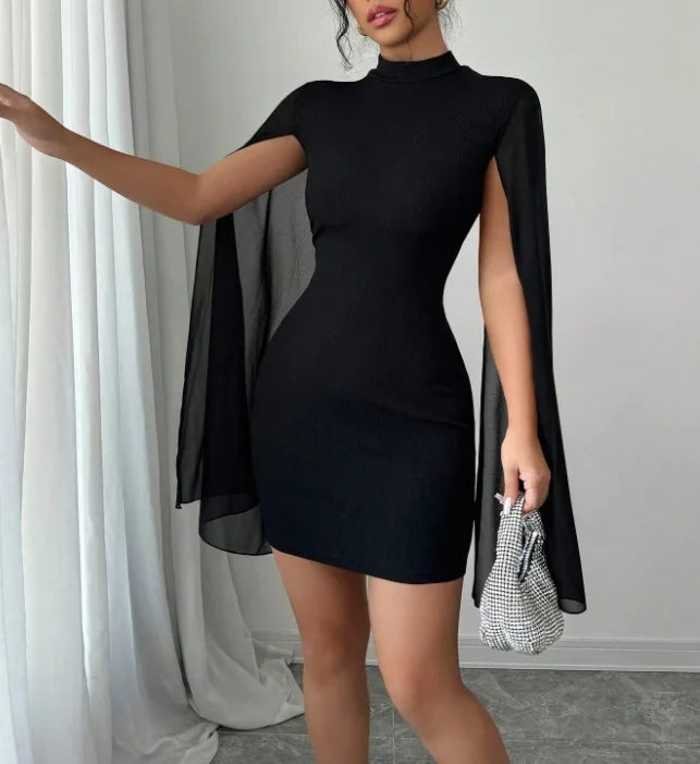Dresses for Women New Long Sleeve Stand Collar Women Dress Black Slim Package Hip Dress Women Vestidos De Verano Mujer 2025 Q883