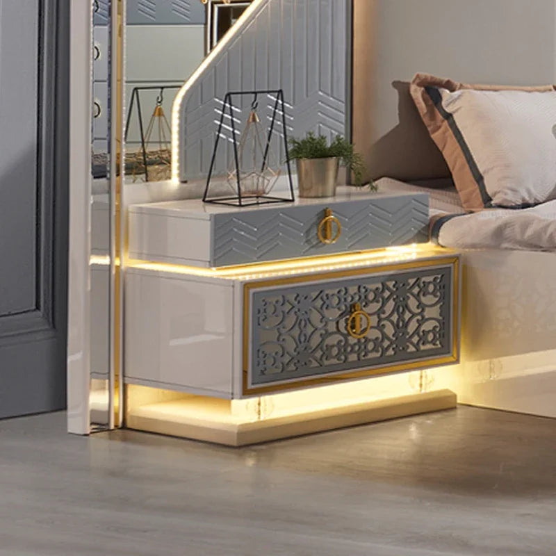 #Modern Deluxe Bedroom Furniture Bedroom Set Bed White Leather Bed Home Furniture Bedroom Set Standard Size